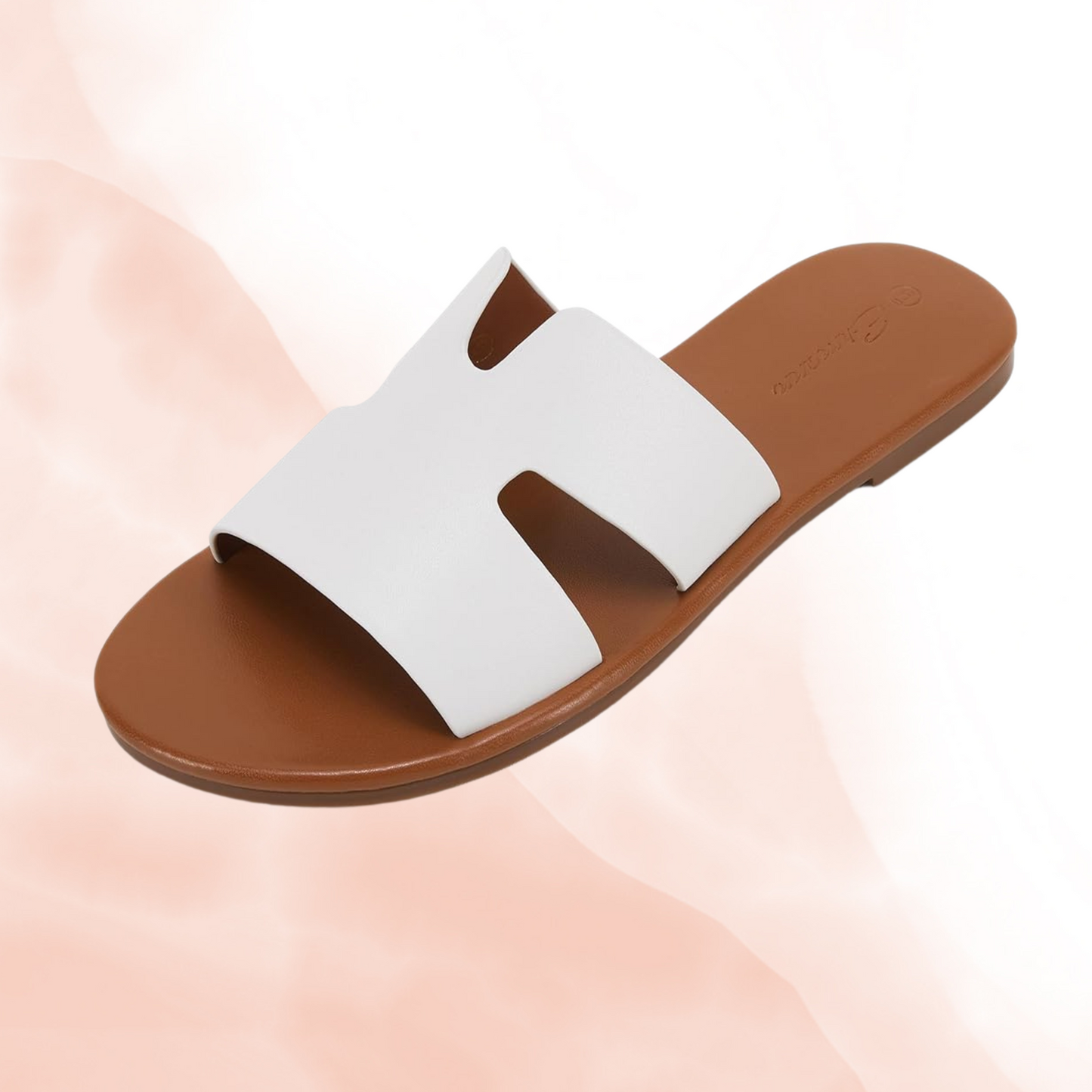 Flat Leather Slides Sandals