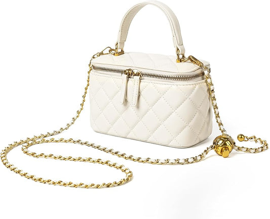 Top Handle Quilted Vanity Purse