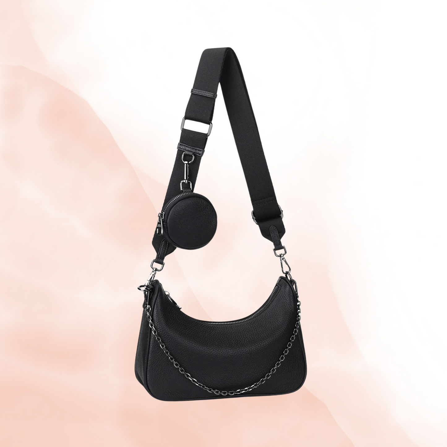 Leather Crossbody Chain Bag