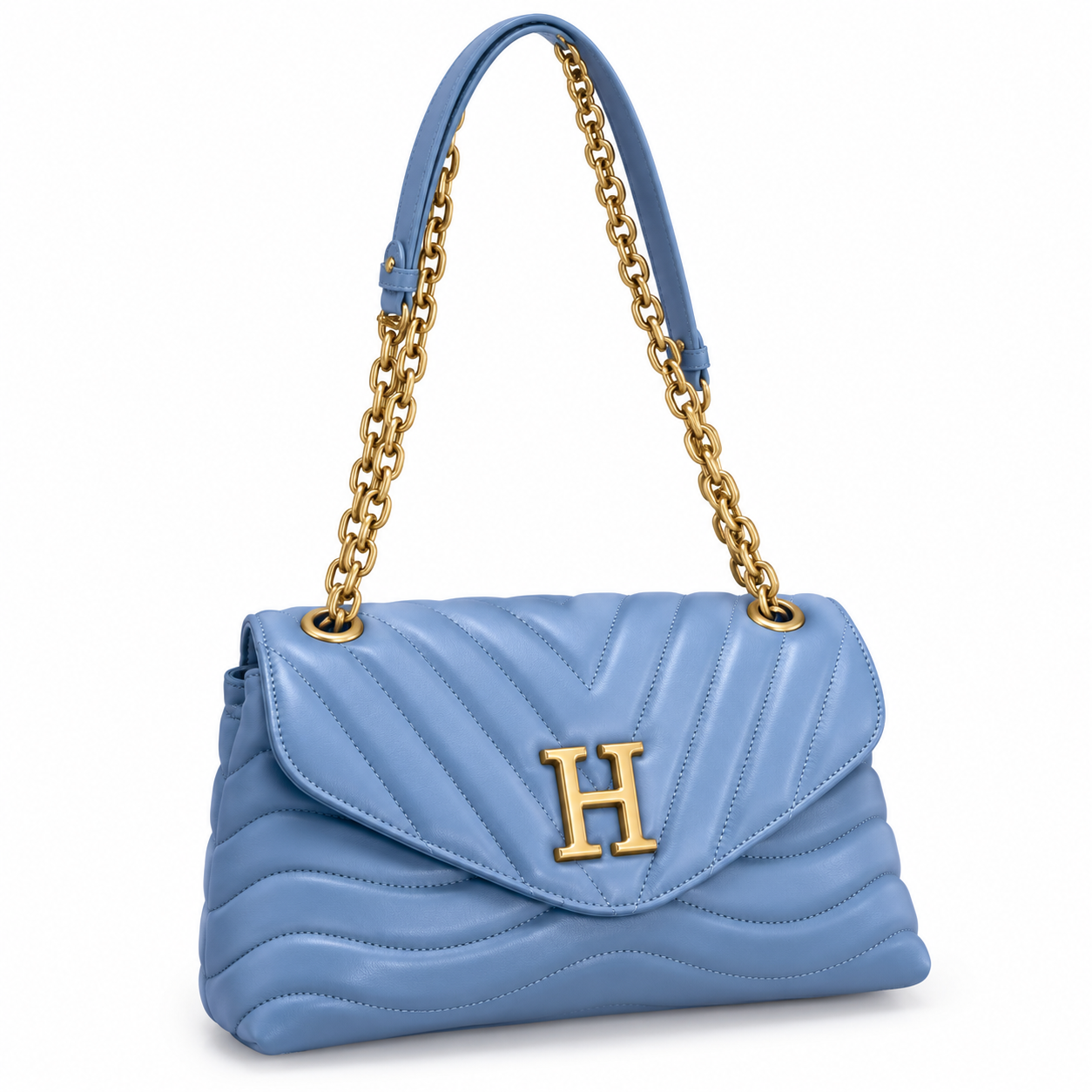 Wave Leather Chain Bag
