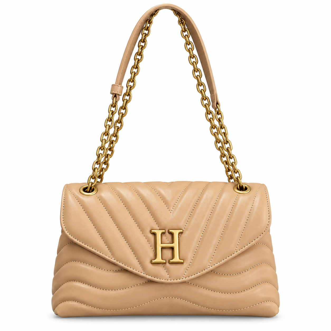 Wave Leather Chain Bag