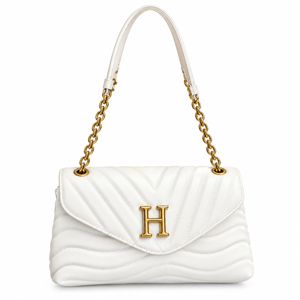 Wave Leather Chain Bag