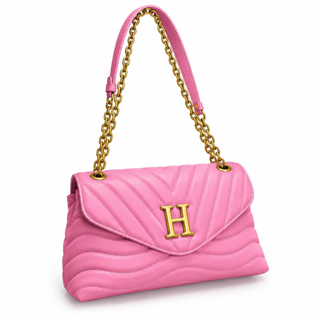 Wave Leather Chain Bag