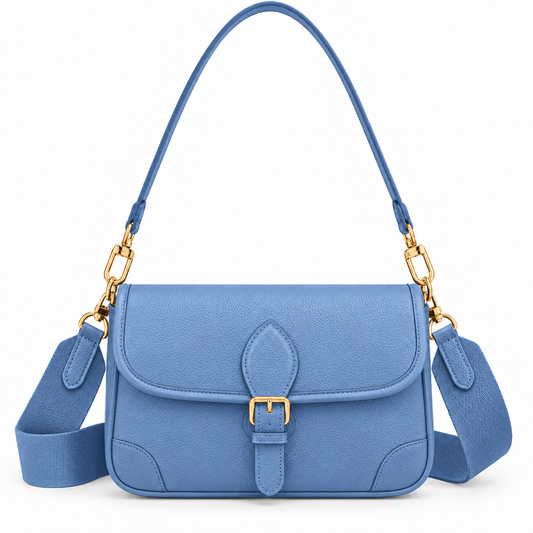 Blue Leather Diana Satchel
