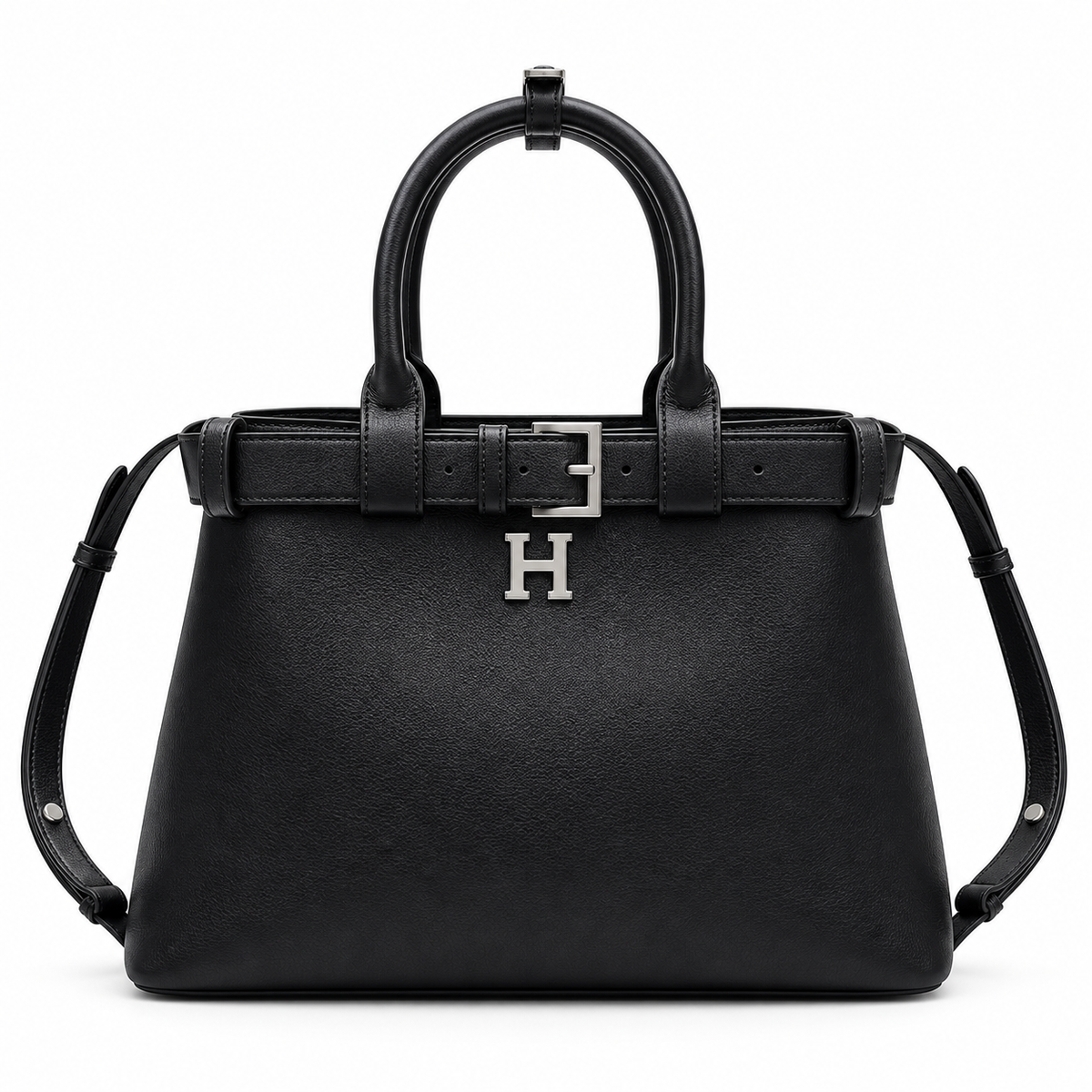 Top-Handle Buckle Tote Bag