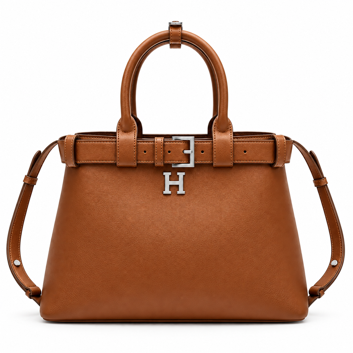 Top-Handle Buckle Tote Bag