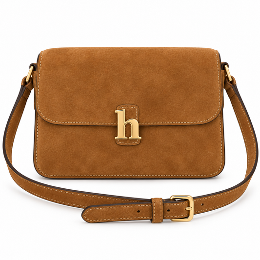 Suede Flap Crossbody Bag