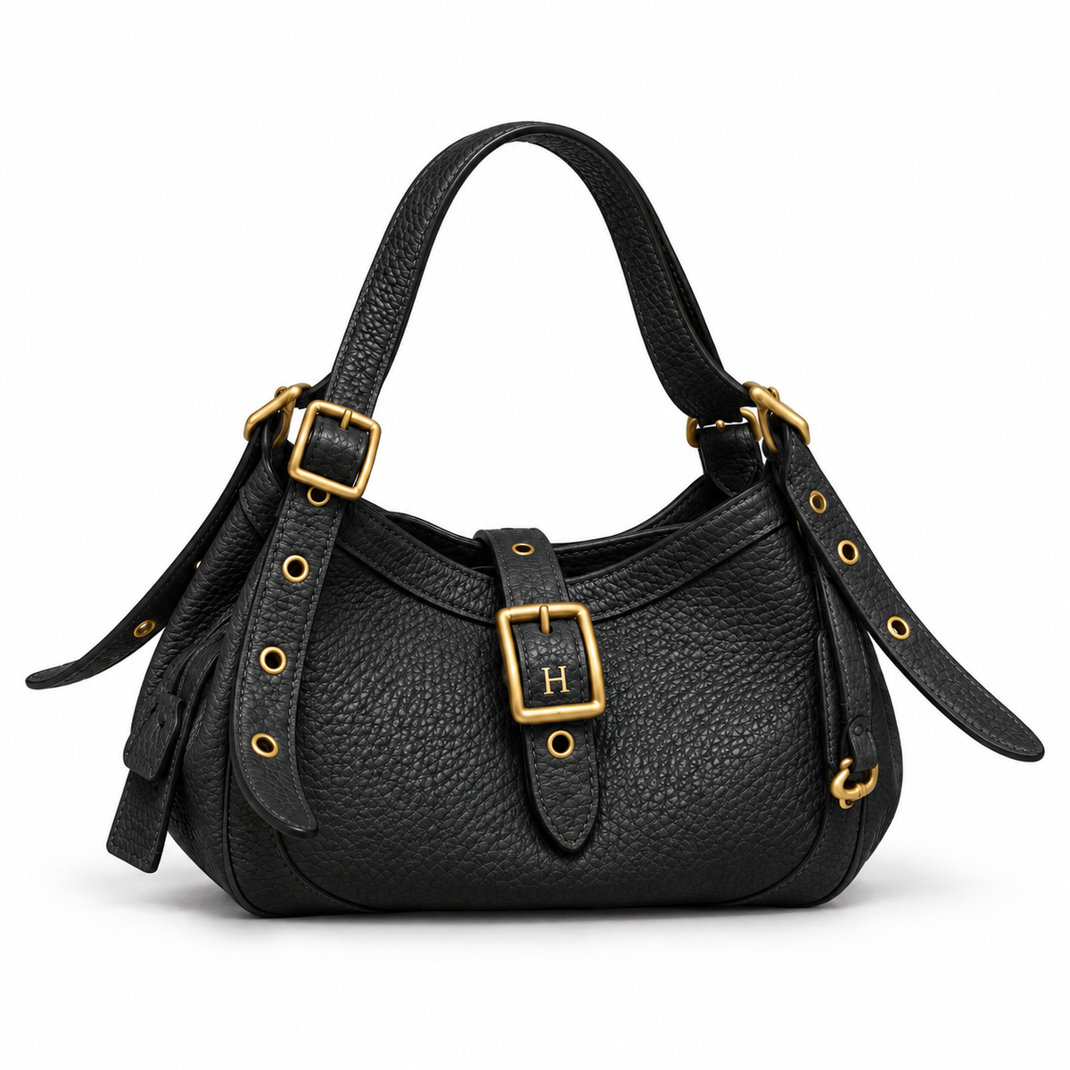Leather Buckle Tote Bag