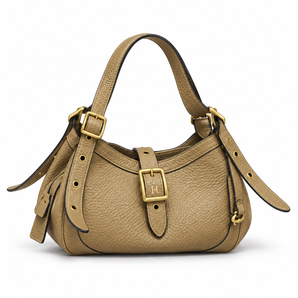 Leather Buckle Tote Bag