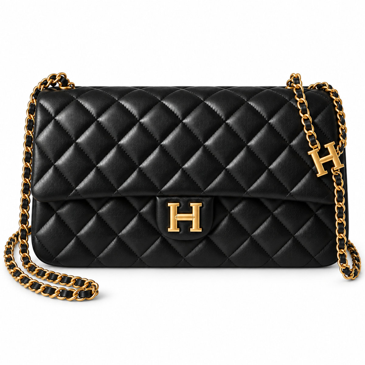 Quilted Front-Lock Lambskin Purse