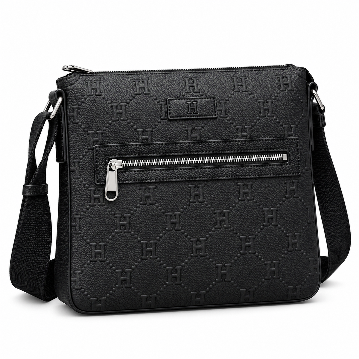 Black Leather Messenger Bag