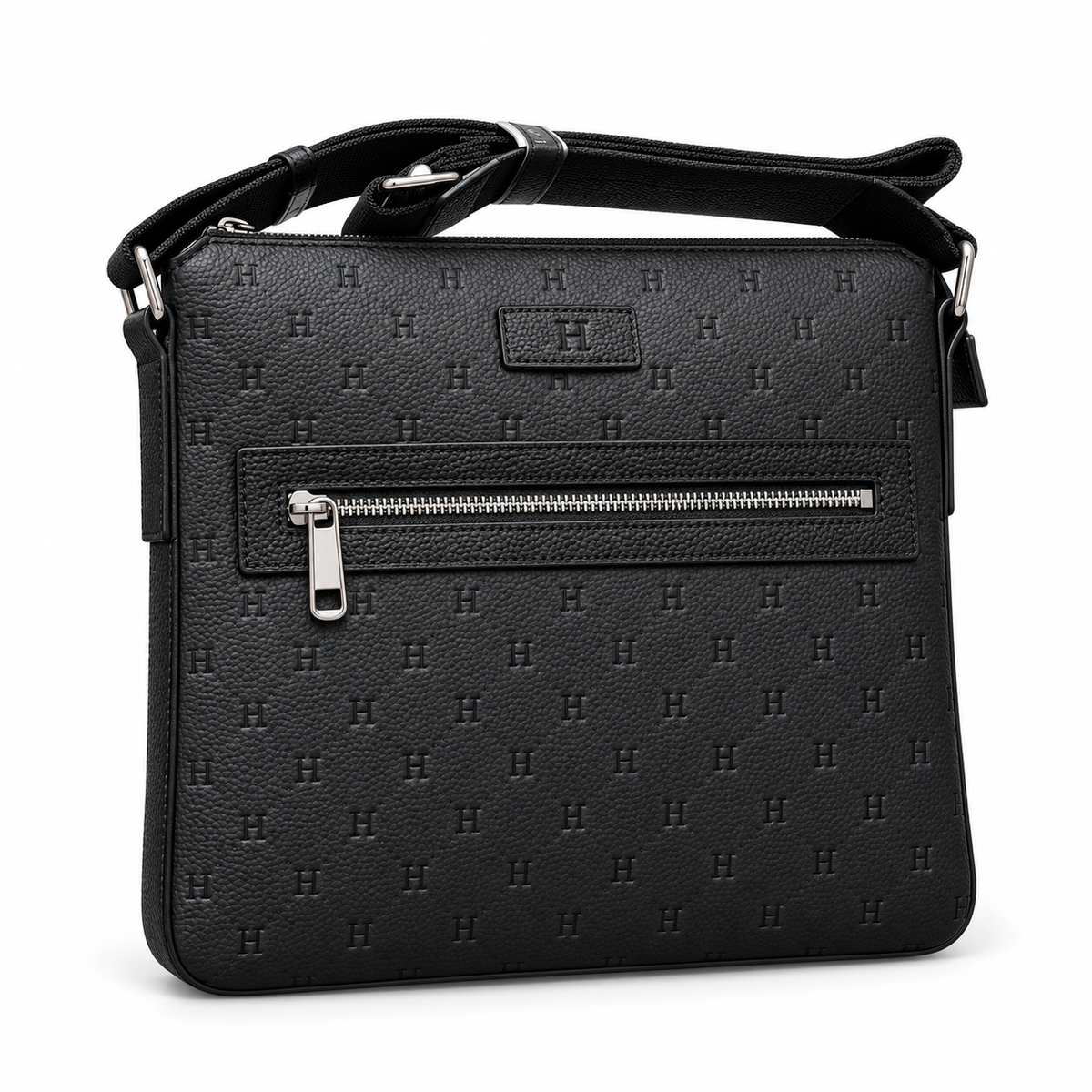 Black Leather Messenger Bag