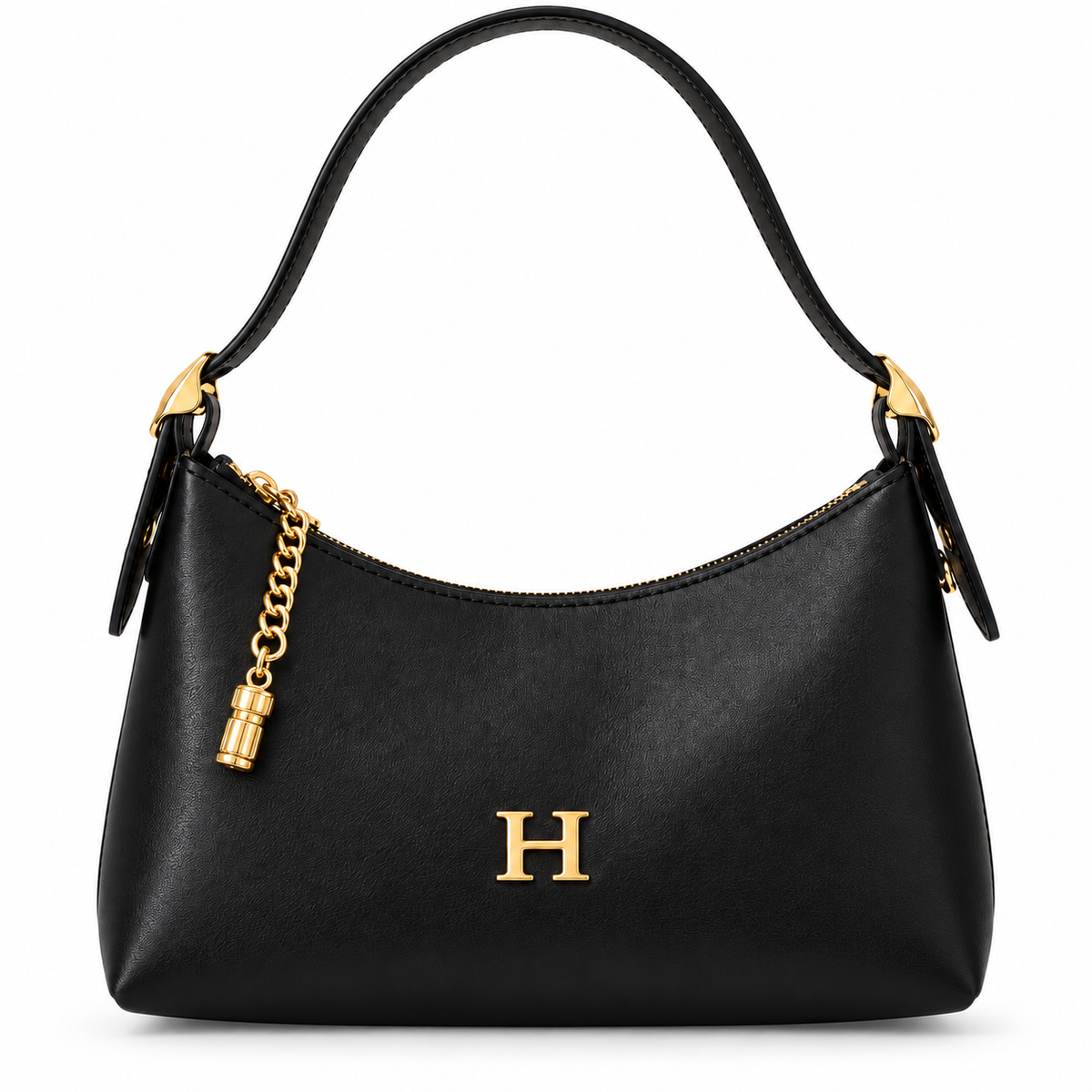 Leather Charm Shoulder Bag