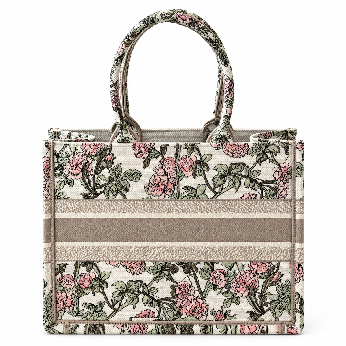 Embroidered Medium Flower Tote