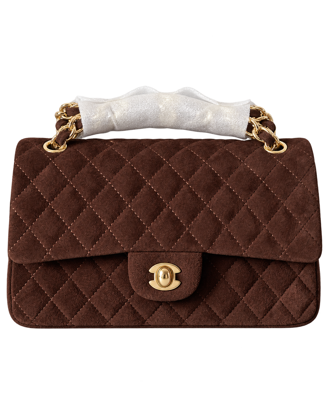 Suede Medium Quilted Purse