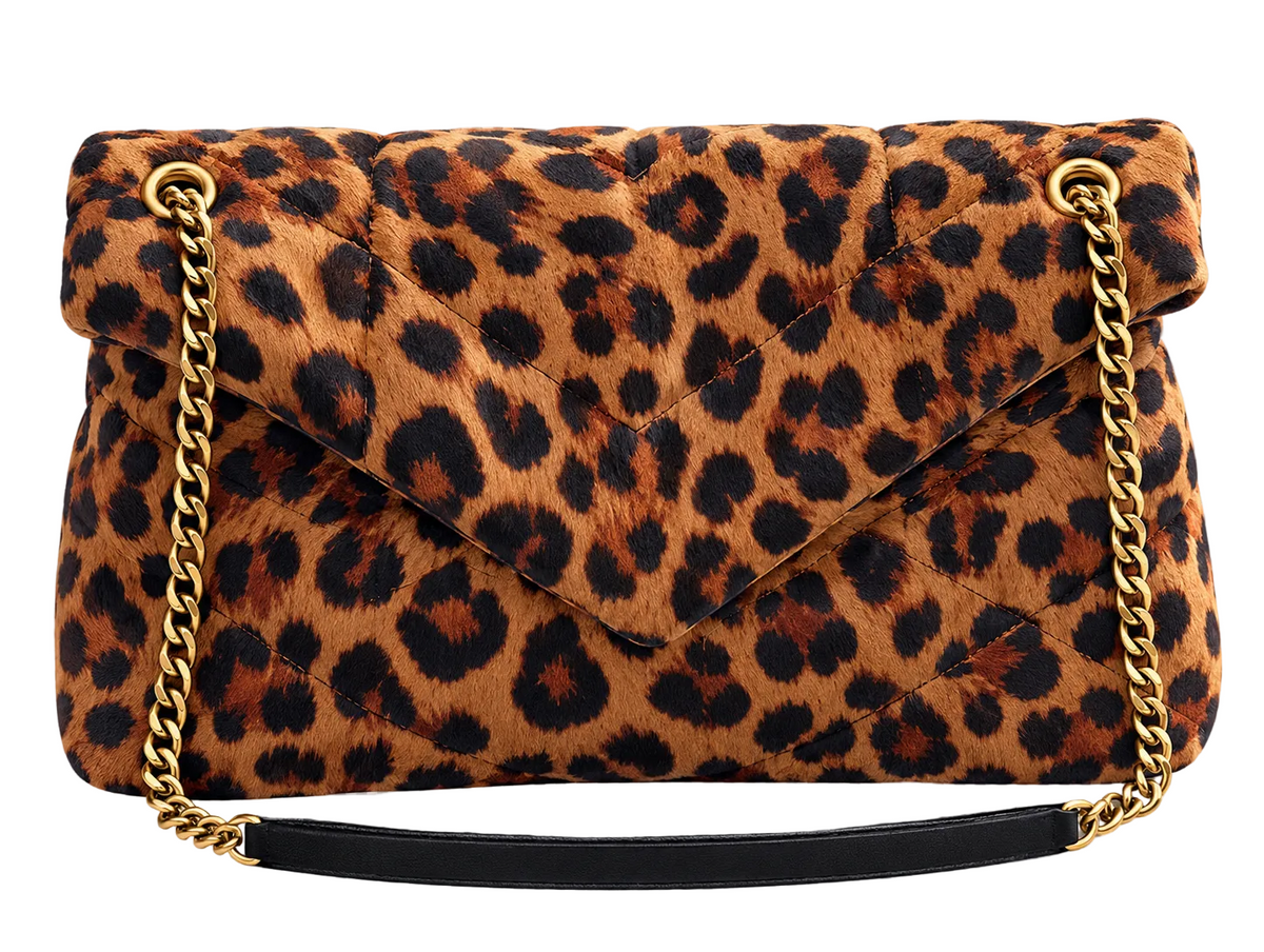 Large Leopard Pouch on Chain