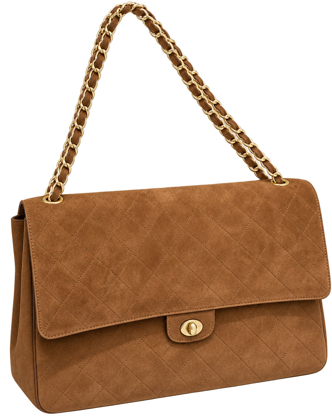 Suede Maxi Shoulder Bag