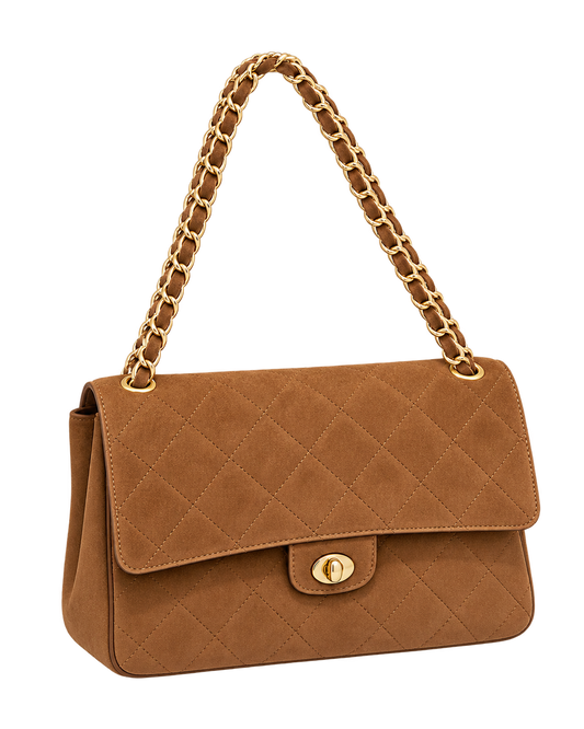 Suede Maxi Shoulder Bag
