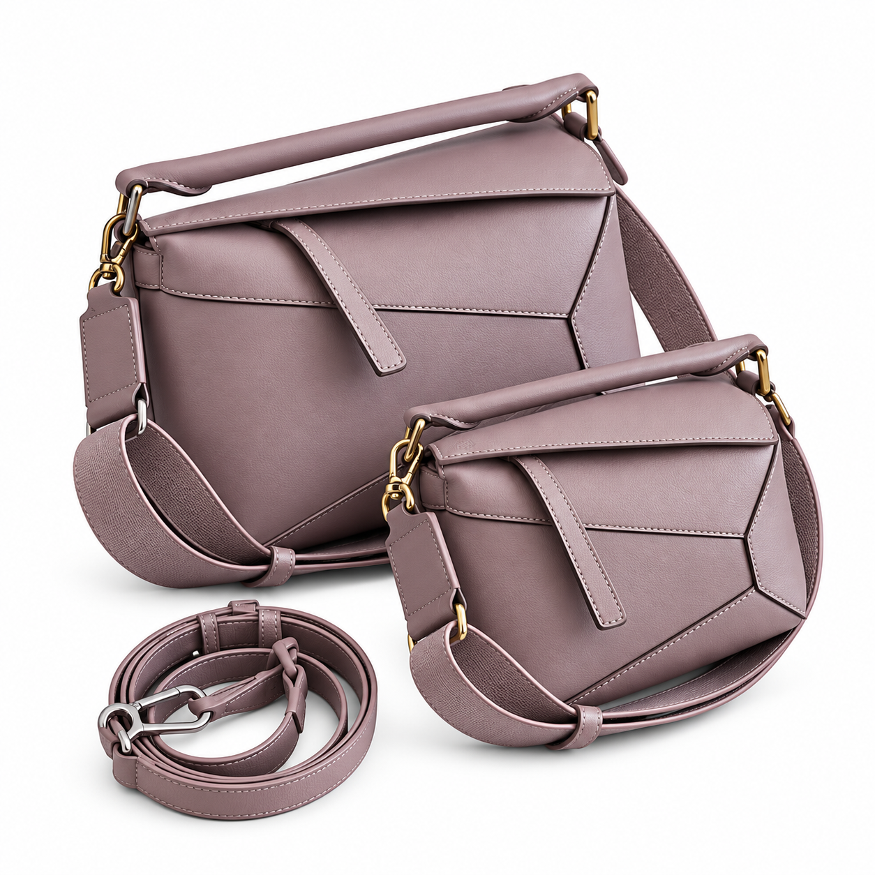 Puzzle Flap Bag with Strap
