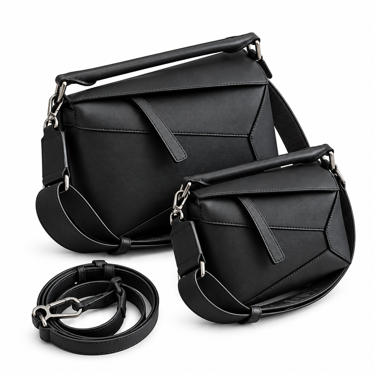 Puzzle Flap Bag with Strap