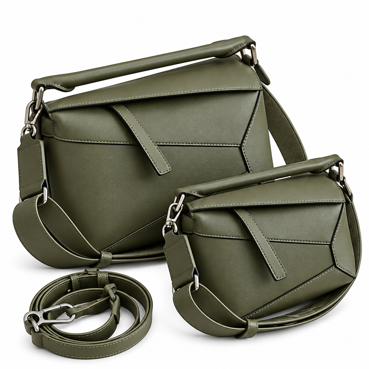Puzzle Flap Bag with Strap
