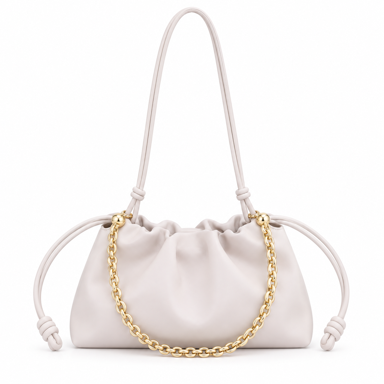Slouchy Leather Chain Tote