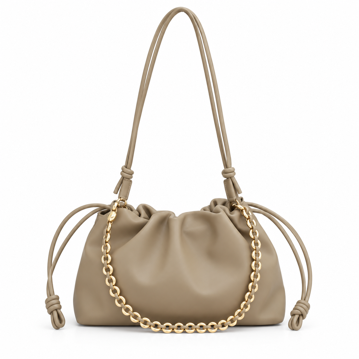 Slouchy Leather Chain Tote