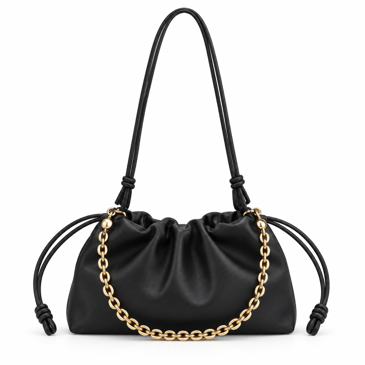Slouchy Leather Chain Tote
