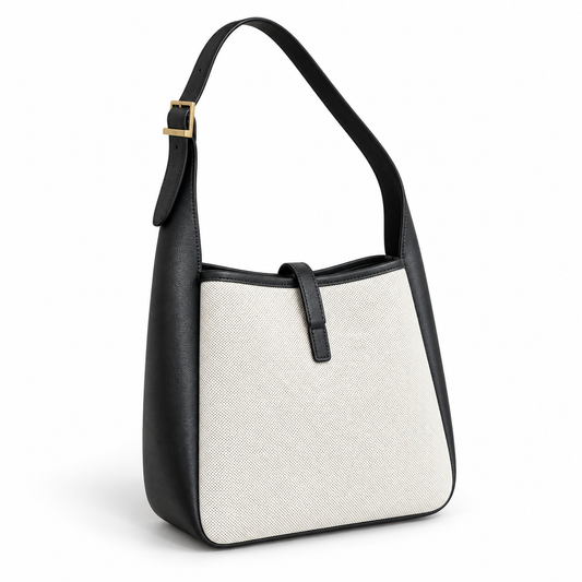 Canvas & Leather Shoulder Bag