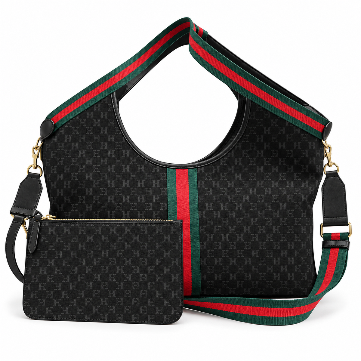 Large Suede Stripe Tote