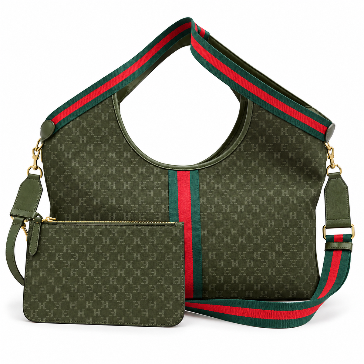 Large Suede Stripe Tote