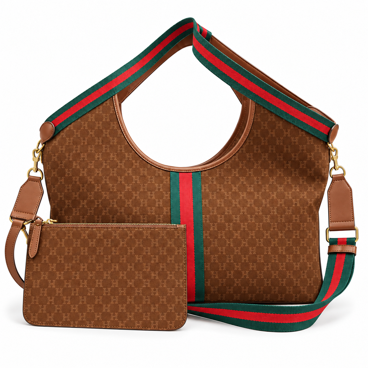 Large Suede Stripe Tote