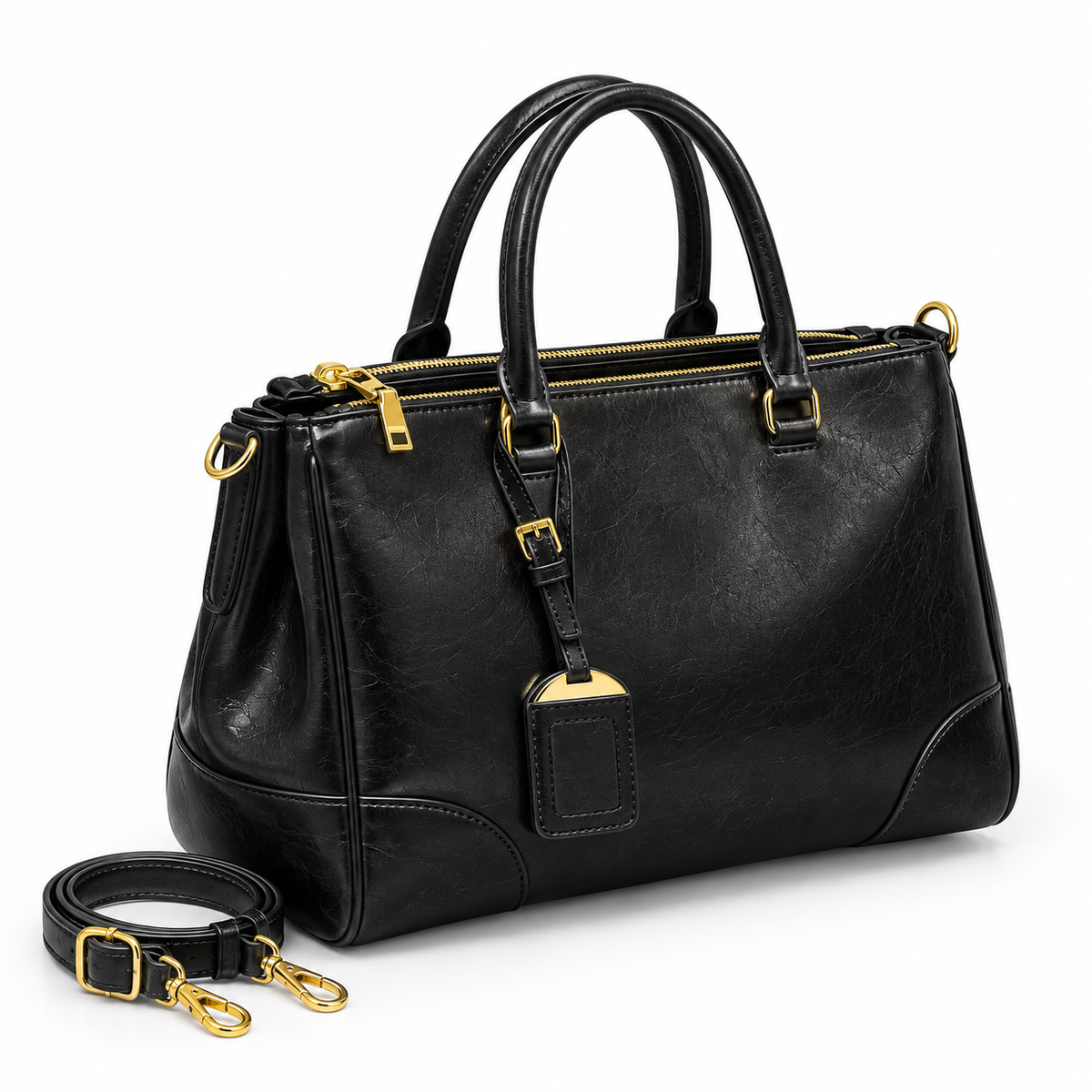 Leather Satchel Shopping Tote