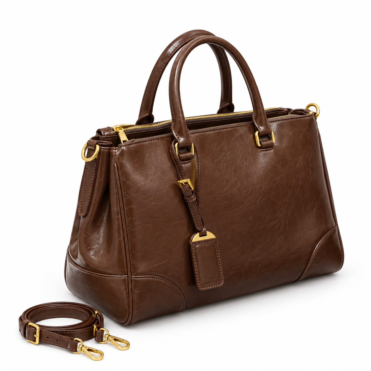Leather Satchel Shopping Tote