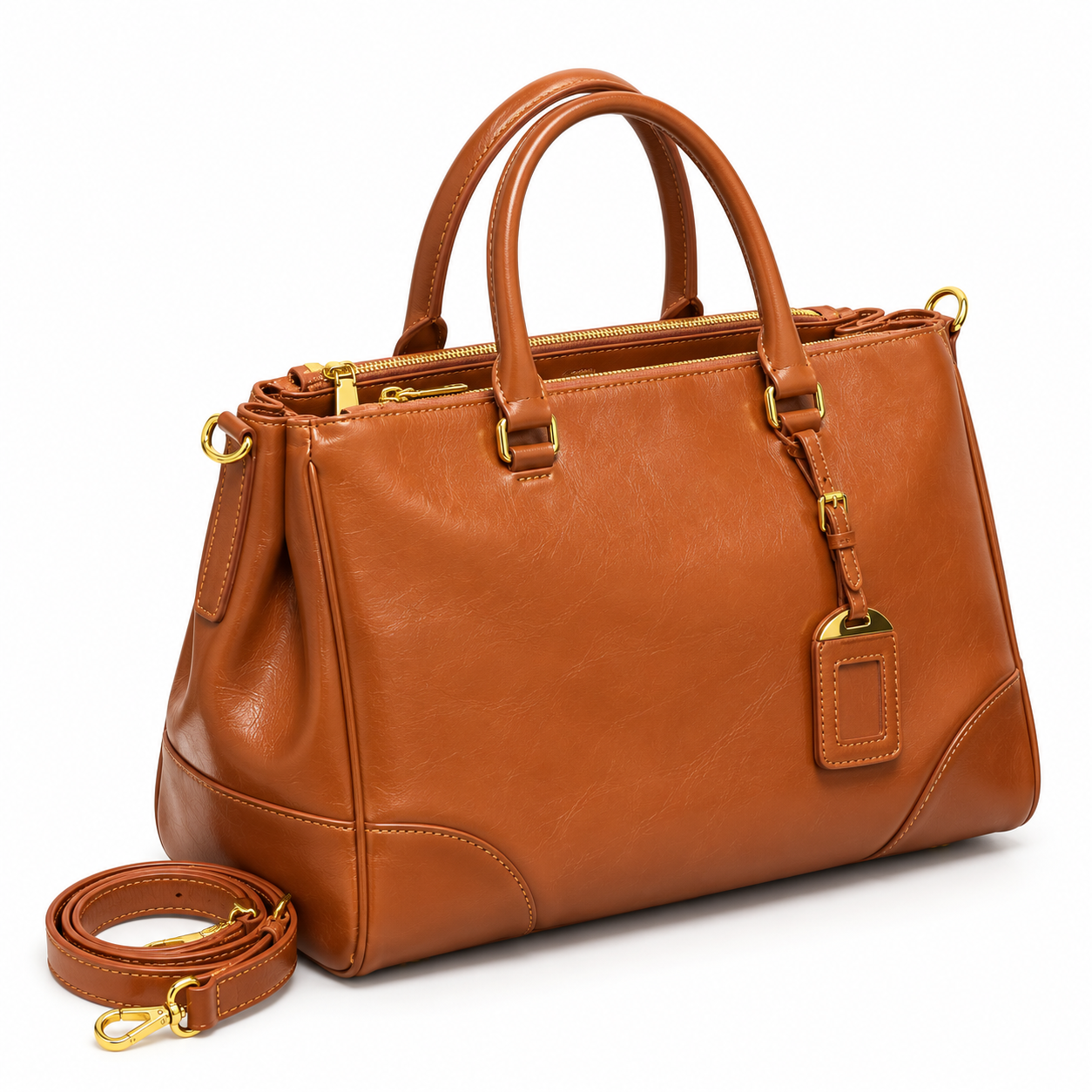 Leather Satchel Shopping Tote