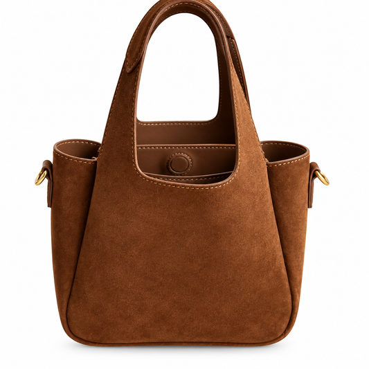 Suede Triangle Tote Bag