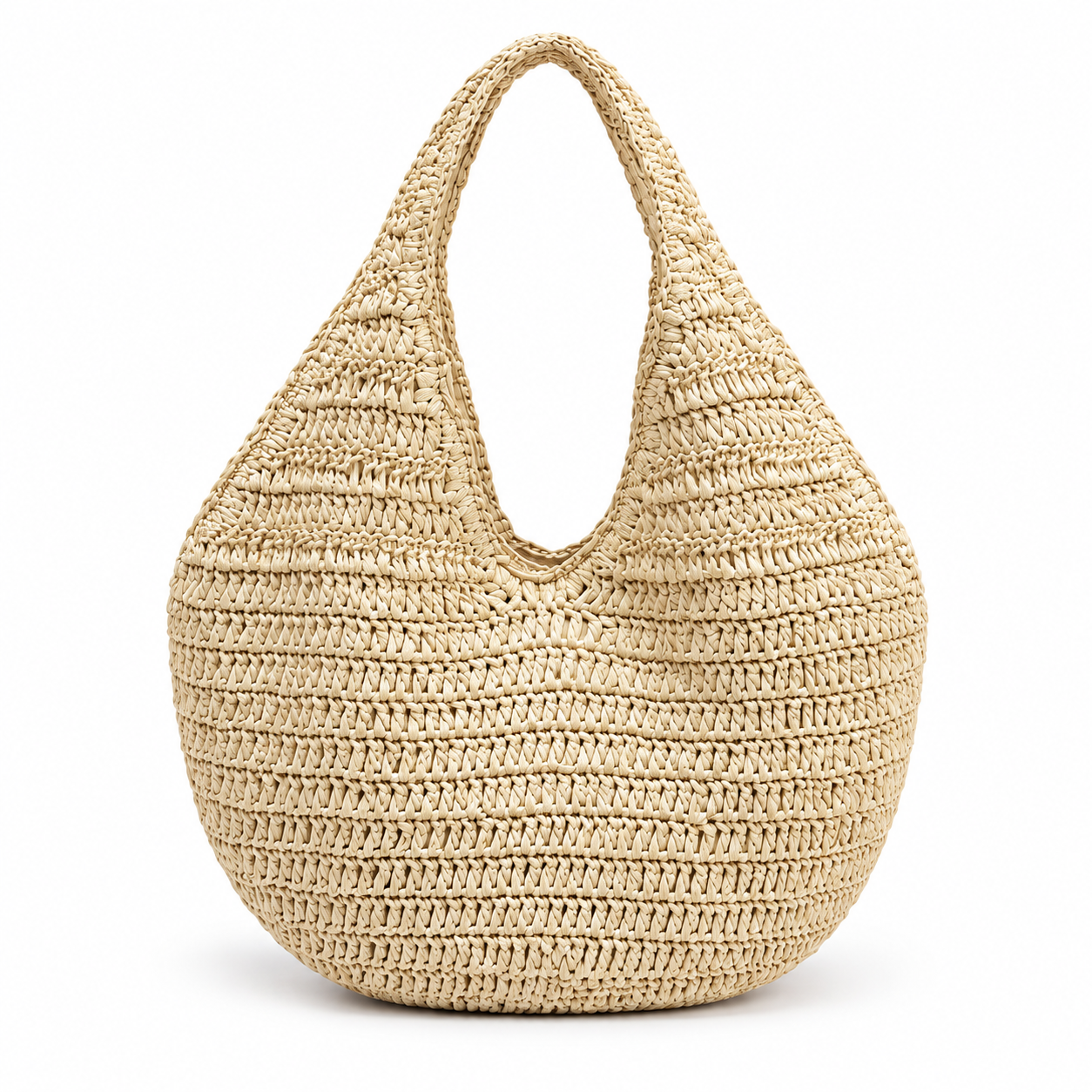 Slouchy Woven Raffia Shoulder Tote
