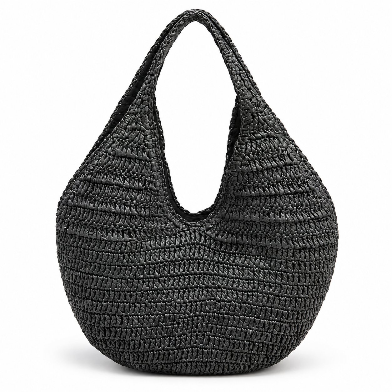 Slouchy Woven Raffia Shoulder Tote