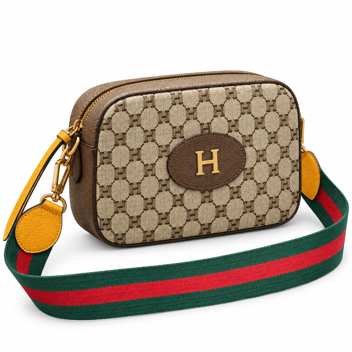 Canvas Stripe Messenger Bag