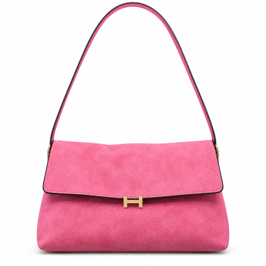 Chels PInk Suede Hobo Bag