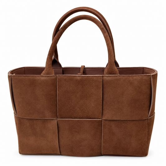 Suede Jumbo Weave Tote