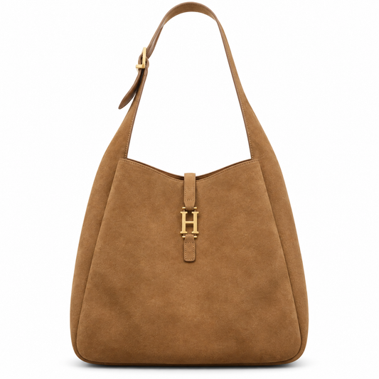 Suede Leather Hobo Bag
