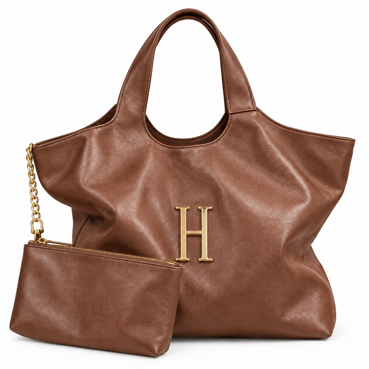 Maxi Leather Emblem Tote