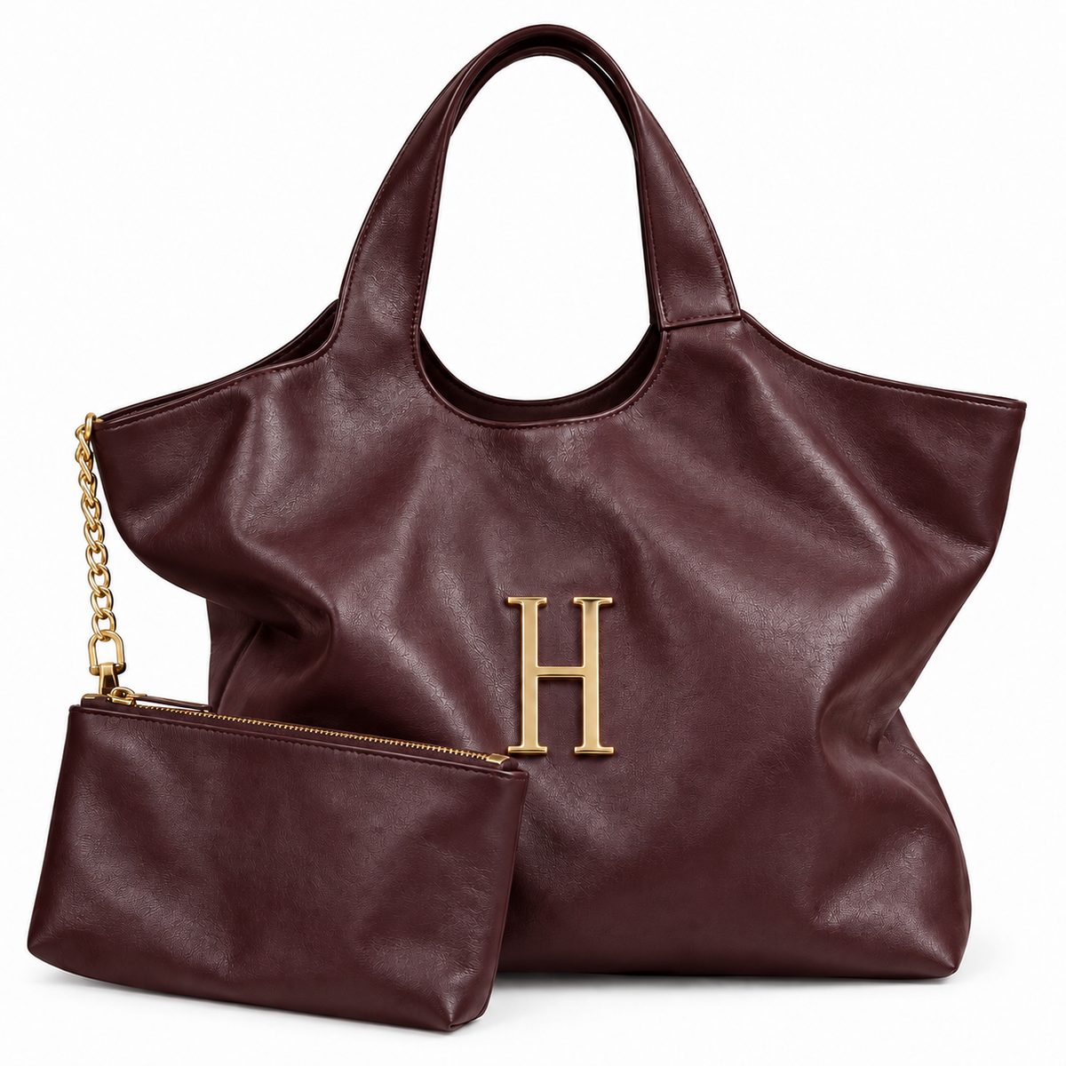 Maxi Leather Emblem Tote
