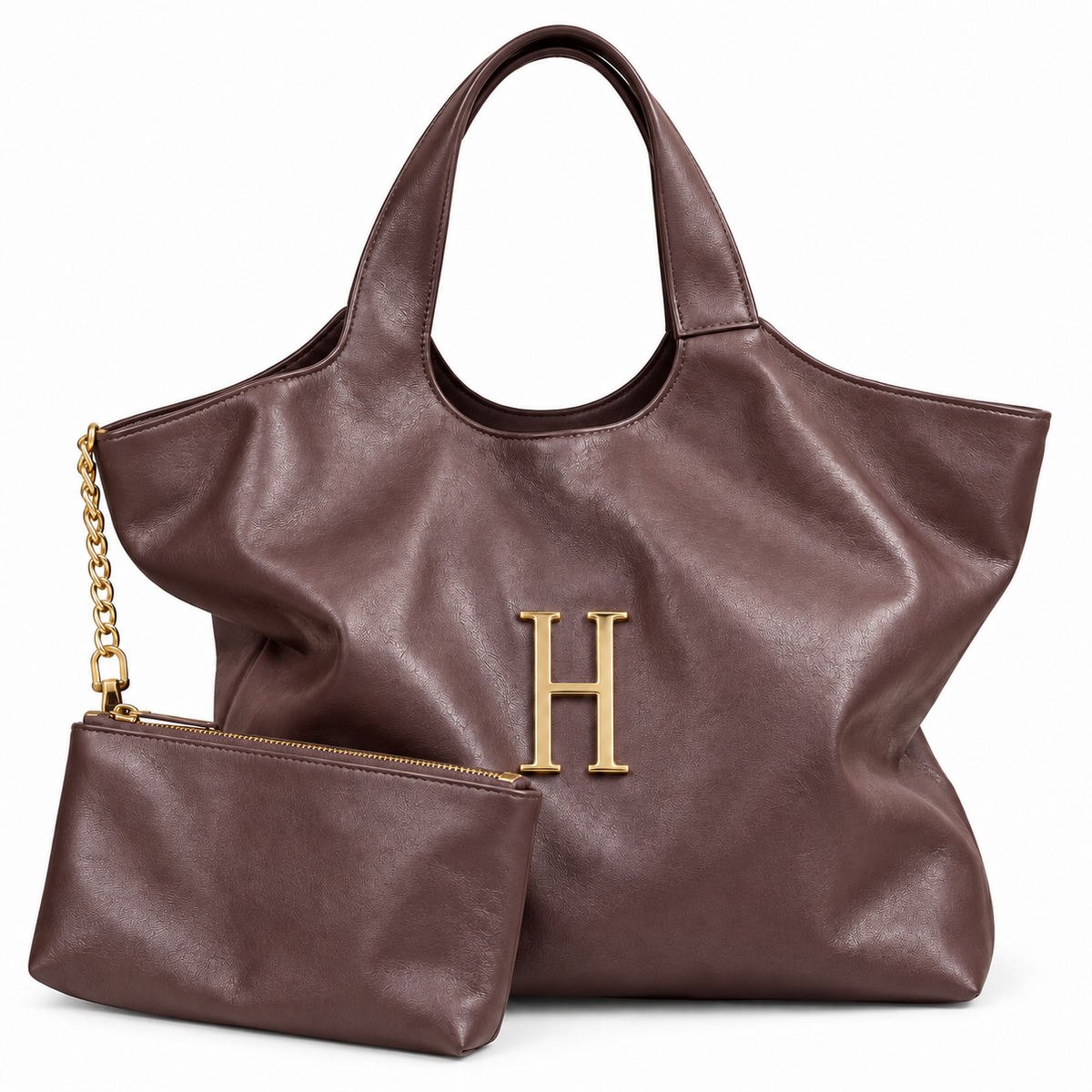 Maxi Leather Emblem Tote