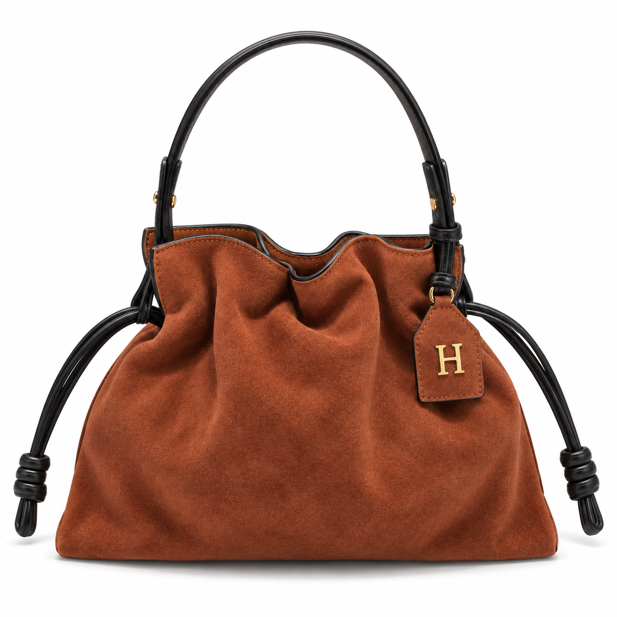 Suede Flame Knot Bag