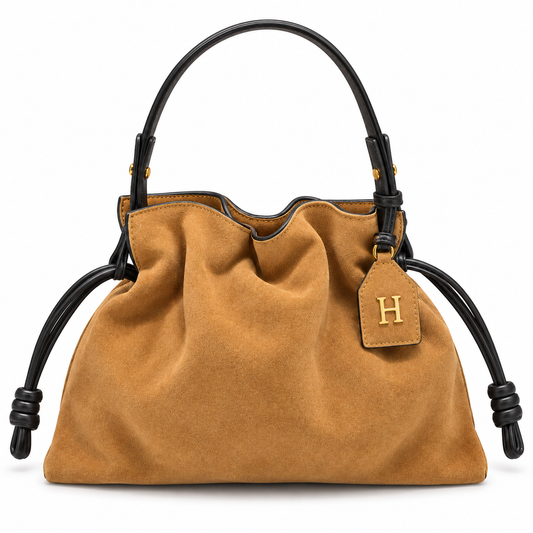 Suede Flame Knot Bag