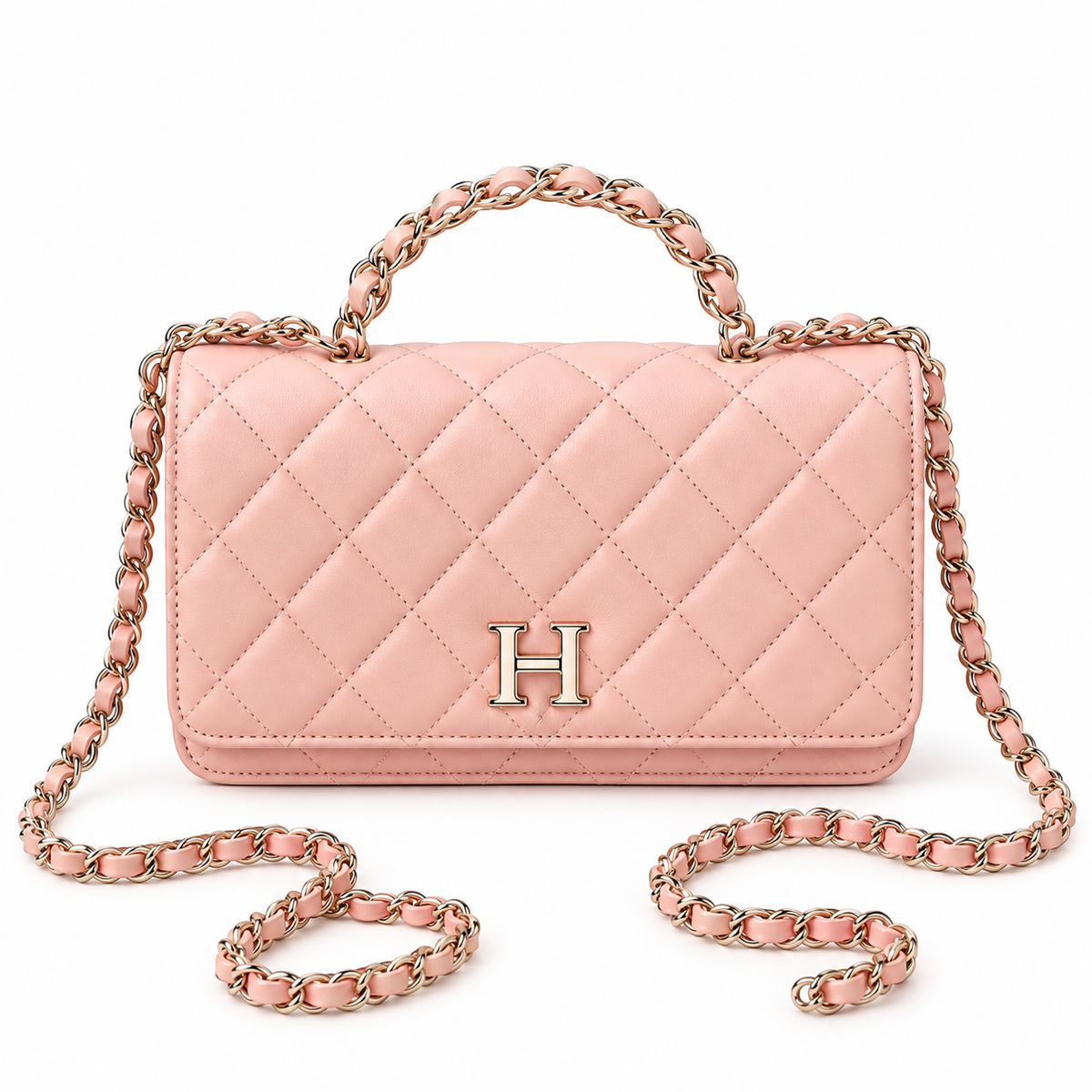 Silver Braided Top-Handle Wallet On Chain