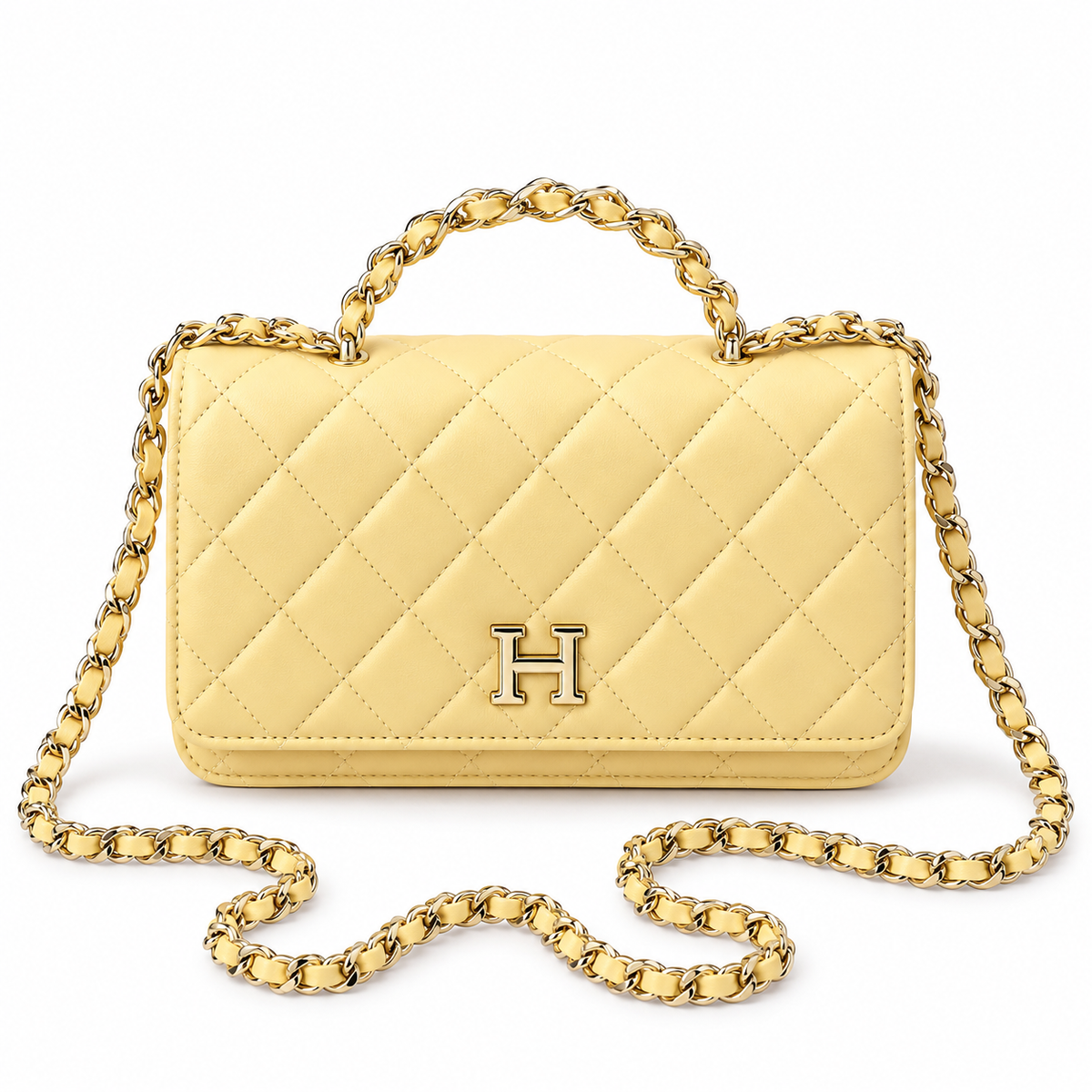 Silver Braided Top-Handle Wallet On Chain