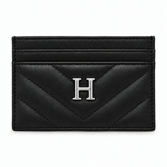 Chevron Leather Card Holder